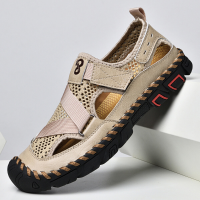 Heren uithollen met de hand gestikt outdoor haaklus Soft sandalen