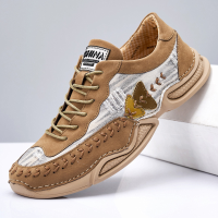 Menico imitatieleer heren Soft Handgestikte ultralichte Plus Zakelijke casual flats
