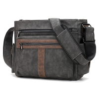 Menico mannen kunstleer grote capaciteit messengertas slijtvaste waterdichte schouder crossbody tas