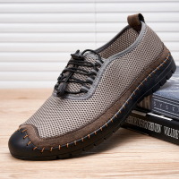 Menico Mesh uitsparing voor heren Ademende, met de hand genaaide Athleisure Flats Soft Chauffeursschoenen