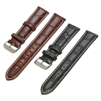 Mens 18mm 22mm Crocodile Pattern Genuine Leather Watch Band