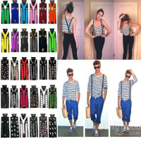 Mens Adjustable Y Shape Clip On Unisex Suspenders Braces