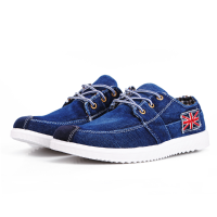 Mens British Style Imitation Jeans Canvas Shoes Casual Flats