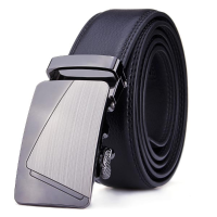 Mens Business Automatic Buckle Pu Leather Black Belts