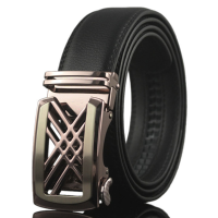 Mens Casual Alloy Automatic Buckle Business Belt Second Layer Of Leather Waistband Strip