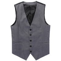 Mens Designed Grey Vest Male Slim Fit Business Leisure Suit Waistcoat