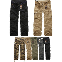 Mens Multi Pocket Military Cargo Army Work Combat Pants Trousers
