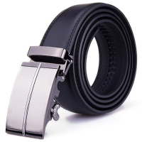 Mens Pu Leather Belts Automatic Buckle Black Business Belts
