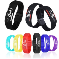 Mens Womens Silicone Rubber Led Watch Date Sports Bracelet Digital Wrist Watch