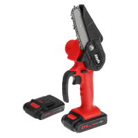 Mensela CS L1 4 Inch Draadloze Elektrische Kettingzaag LED One Handzagen Houtbewerking Power Tool Hout Cutter W/2 stuks
