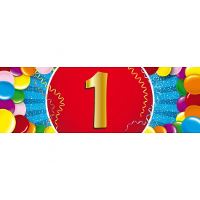 1 Jaar leeftijd sticker   19 x 6 cm   verjaardag   jubileum   versiering