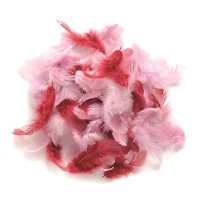 10 Gram decoratie veren roze tinten   sierveren/deco veertjes