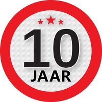 10 Jaar leeftijd sticker   rond   Dia 9 cm   10 jaar verjaardag   jubileum   leeftijd versiering