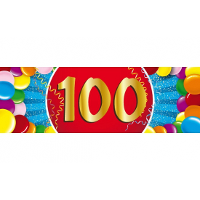 100 Jaar leeftijd sticker   19 x 6 cm   100 jaar verjaardag   jubileum   versiering
