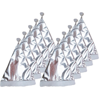 10X Feest kerstmutsen zilver