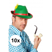 10X stuks Oktoberfest Tiroler feest hoedjes groen