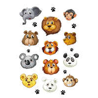 12X Dierentuin dieren stickers 3D effect