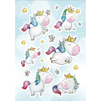 16X Eenhoorn dieren stickers met strasssteentjes