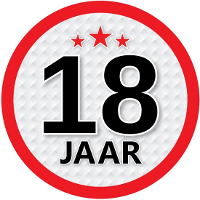 18 Jaar leeftijd sticker   rond   Dia 15 cm   18 jaar verjaardag   jubileum   leeftijd versiering