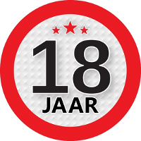 18 Jaar leeftijd sticker   rond   Dia 9 cm   18 jaar verjaardag   jubileum   leeftijd versiering