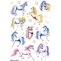 18X Eenhoorn dieren stickers met glitters