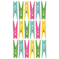 18X Gekleurde mini knijpertjes decoratie materiaal