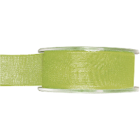 1X Hobby/decoratie groene organza sierlinten 2,5 cm/25 mm x 20 meter