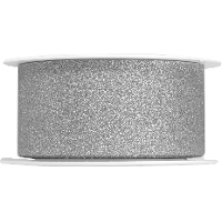 1X Hobby/decoratie zilveren sierlinten met glitters 3 cm/30 mm x 5 meter