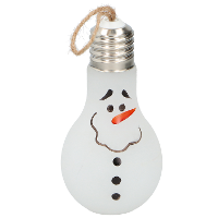 1X Kerst decoratie lampjes sneeuwpop met LED verlichting 18 cm