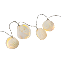 1X LED lichtsnoeren met schelpen warm wit 1 meter binnen feestverlichting