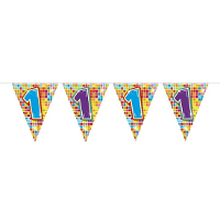 1X Mini vlaggenlijn / slinger verjaardag versiering 1 jaar