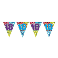 1X Mini vlaggenlijn / slinger verjaardag versiering 18 jaar