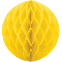 1X Papieren kerstballen geel 10 cm kerstversiering