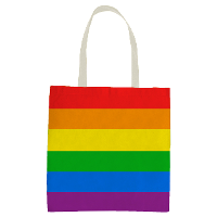 1X Polyester boodschappentasje/shopper regenboog/rainbow/pride vlag voor volwassenen en kids