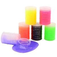 1X Potjes speelgoed/hobby slijm paars in olievat 5,5 x 8 cm 150 ml inhoud