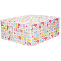 1X Rol kraft inpakpapier Happy Birthday print 200 x 70 cm