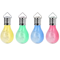 1X Solar hang lampenbolletjes blauw op zonne energie 15 cm tuinverlichting