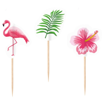20X Flamingo print cocktailprikkers