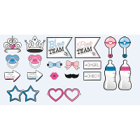 20X Foto props babyshower/gender reveal party