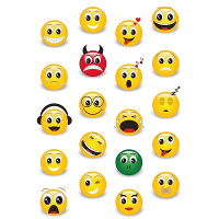 20X Smile Emoticon/emoticons stickers met 3D effect met zacht kunststof