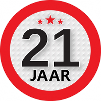 21 Jaar leeftijd sticker   rond   Dia 9 cm   21 jaar verjaardag   jubileum   leeftijd versiering