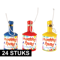 24X Party poppers champagne met gekleurde confetti
