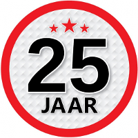 25 Jaar leeftijd sticker   rond   Dia 15 cm   25 jaar verjaardag   jubileum   leeftijd versiering