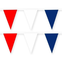 2X Amerika/USA stoffen vlaggenlijnen/slingers 10 meter katoen