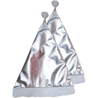2X Feest kerstmutsen zilver