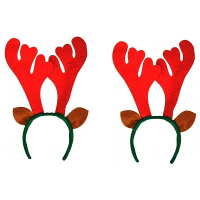 2X Rendieren haarbanden rood