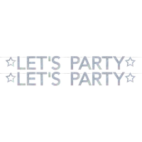 2X Slingers Lets party holografische feest slinger 2.05 Meter
