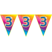 3 Jaar verjaardag feest vlaggenlijn   5 meter   Feestartikelen/versiering   kunststof