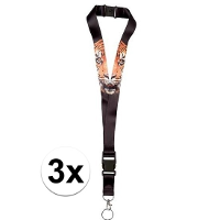 3 X keycord tijger 2 x 50 cm