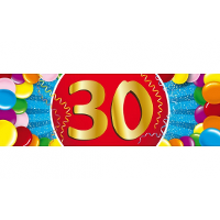 30 Jaar leeftijd sticker   19 x 6 cm   verjaardag   jubileum   versiering